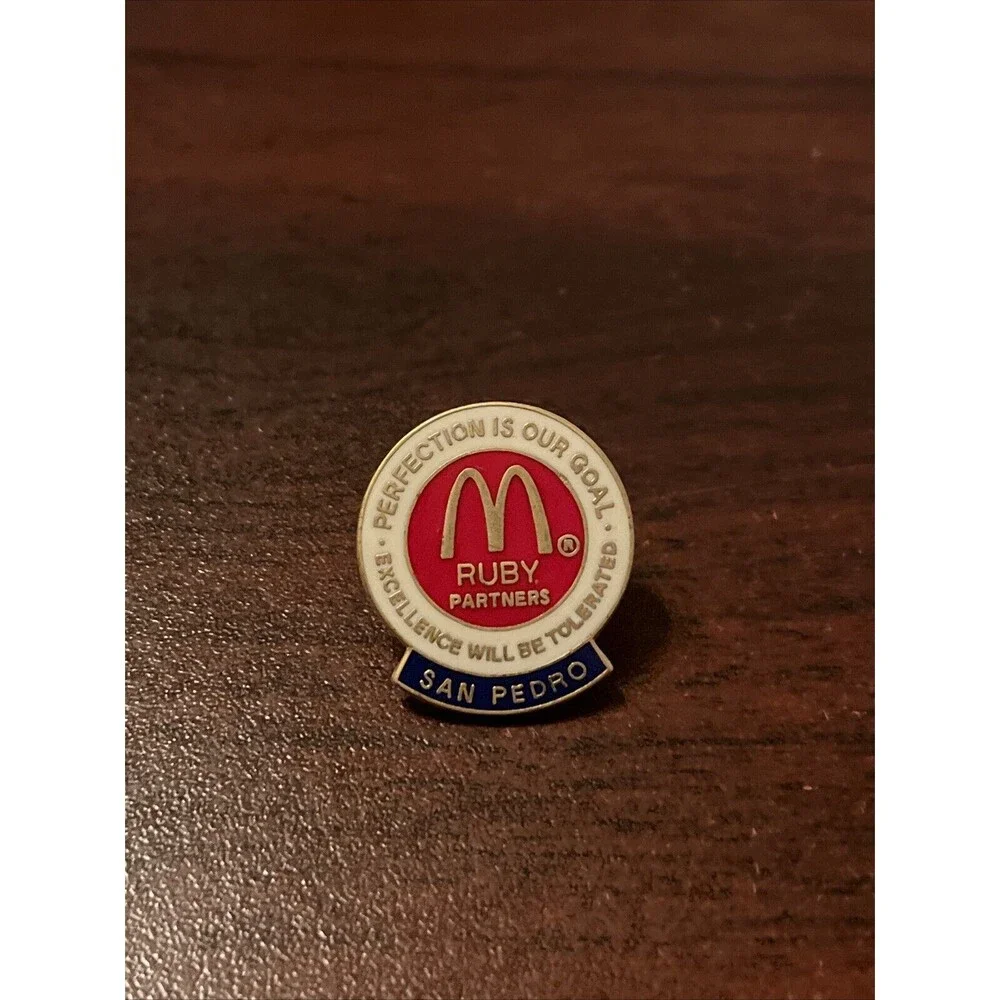 McDonald’s Ruby Partners San Pedro Perfection Is Our Goal Employee Hat Pin